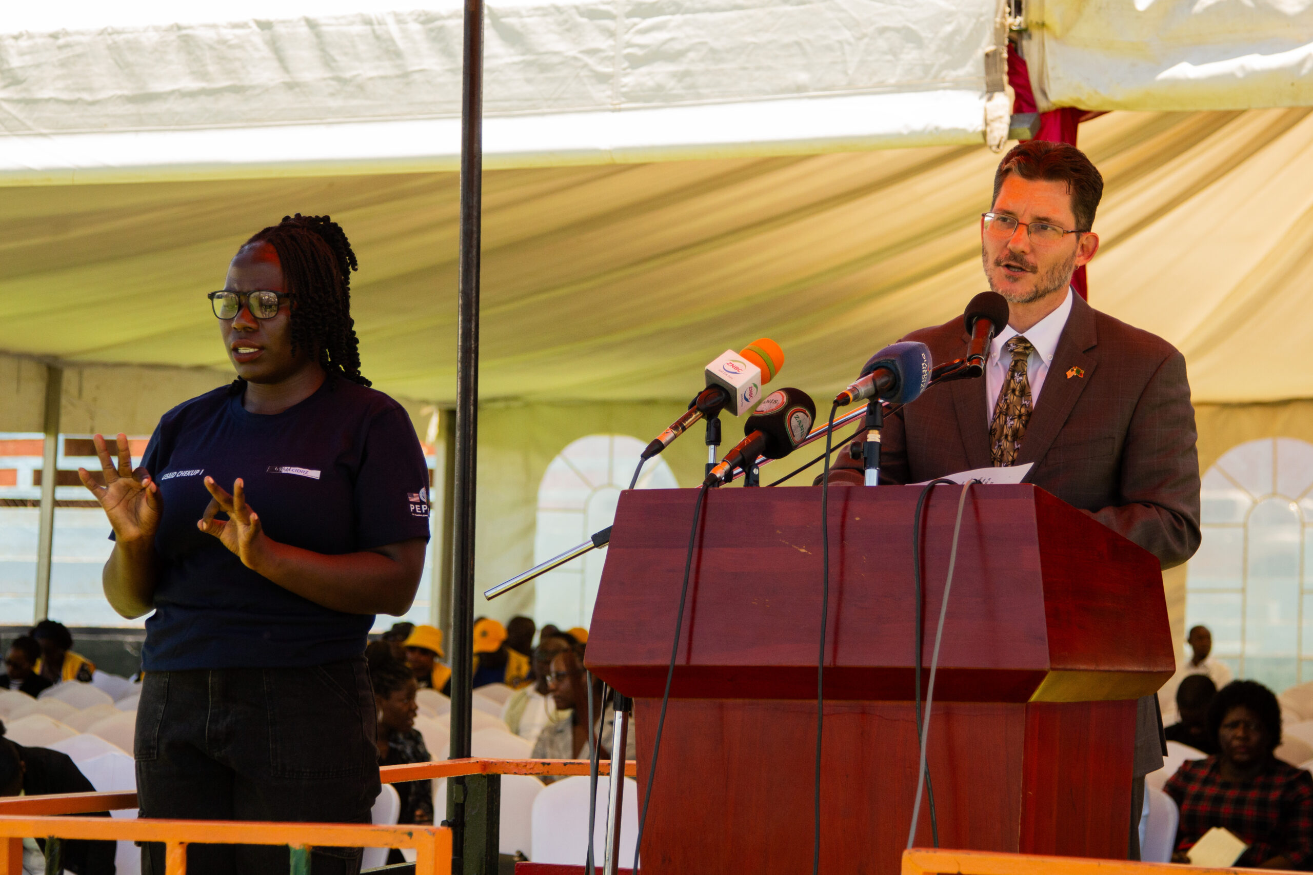 The US Ambassador to Zambia, Michael Gonzalez, highlighting the programme's significant impact during World AIDS Day 2024 celebrations.